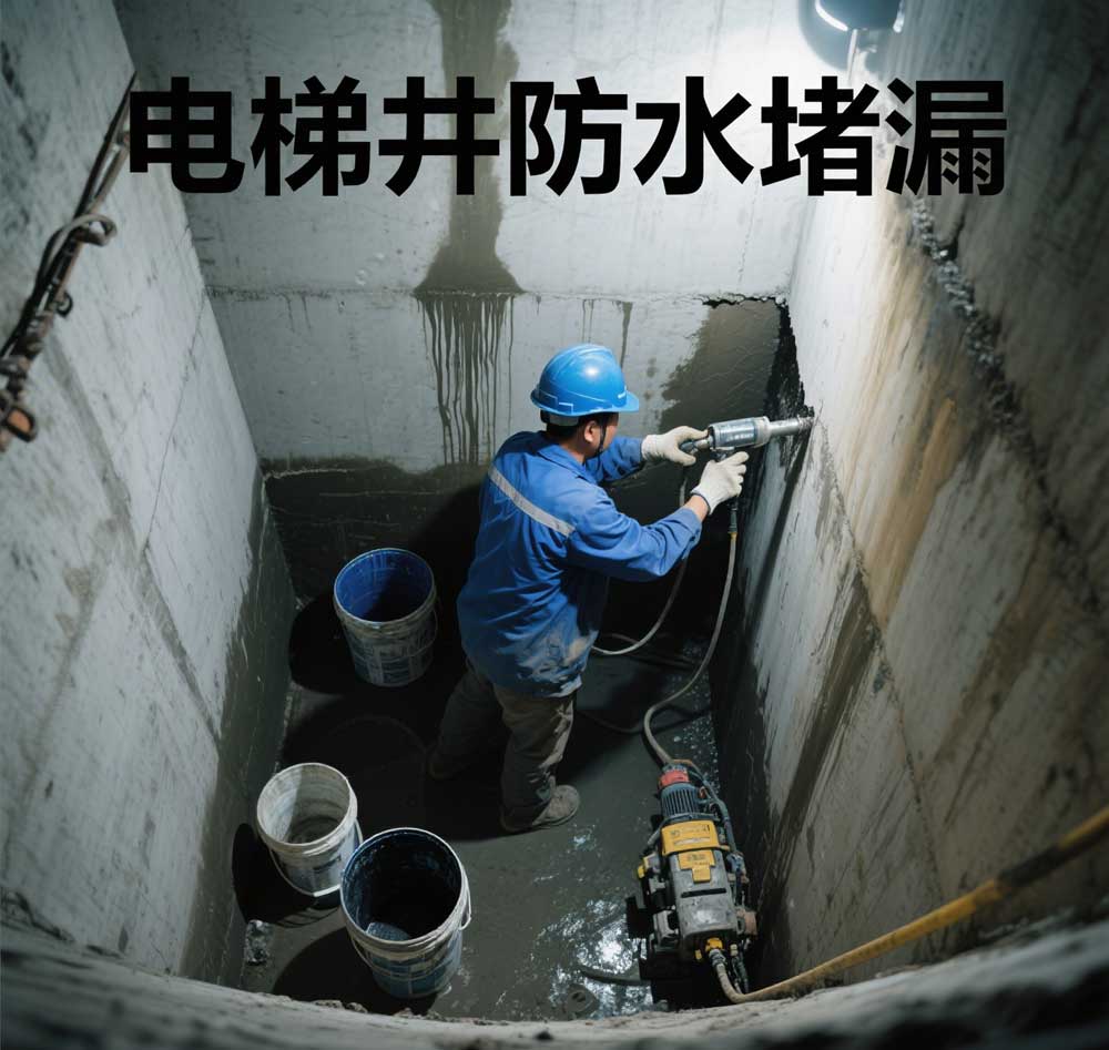 电梯井防水堵漏，石家庄专业电梯井漏水维修公司